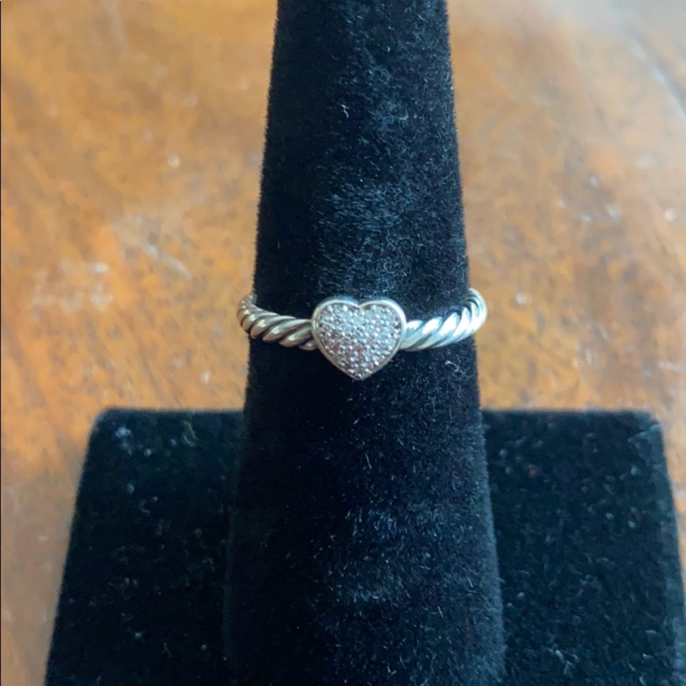 David Yurman Petite Pave Heart Ring w/Diamonds